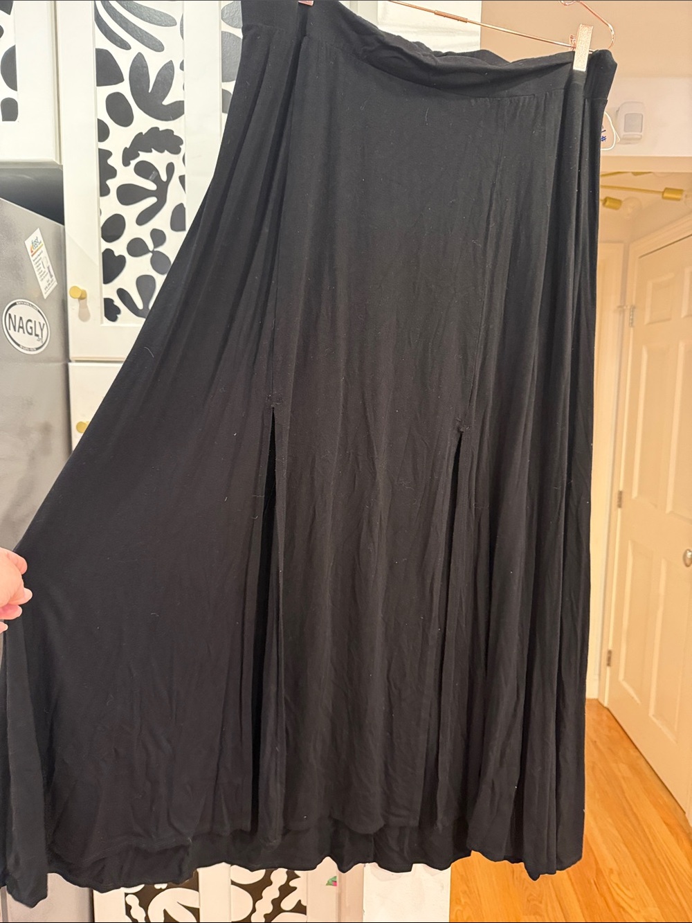TORRID Black Women's Maxi Skirt with double slit front